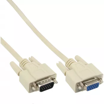 Cable VGA InLine 17737 15HD conector macho/hembra beige 1 m