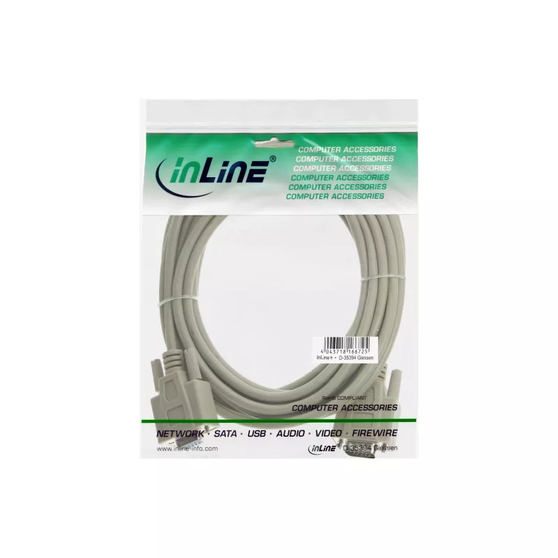 Cable VGA InLine 17737 15HD conector macho/hembra beige 1 m