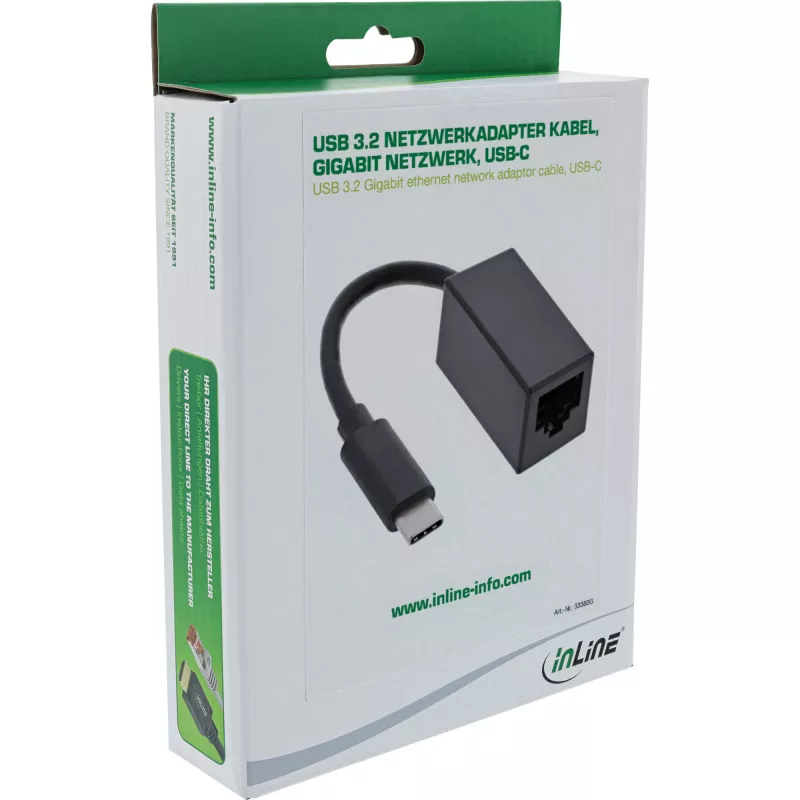 InLine cable adaptador de red USB 3.2 Gigabit Ethernet, USB-C