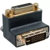Adaptador DVI-I InLine 90° acodado digital + analógico 24+5 conector macho/hembra negro