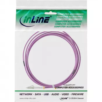 Cable de fibra óptica dúplex LC/LC InLine 50/125µm OM4 1m