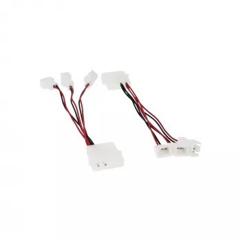 Cable adaptador para ventilador de PC InLine 12V / 5V para hasta 3 ventiladores 33005A