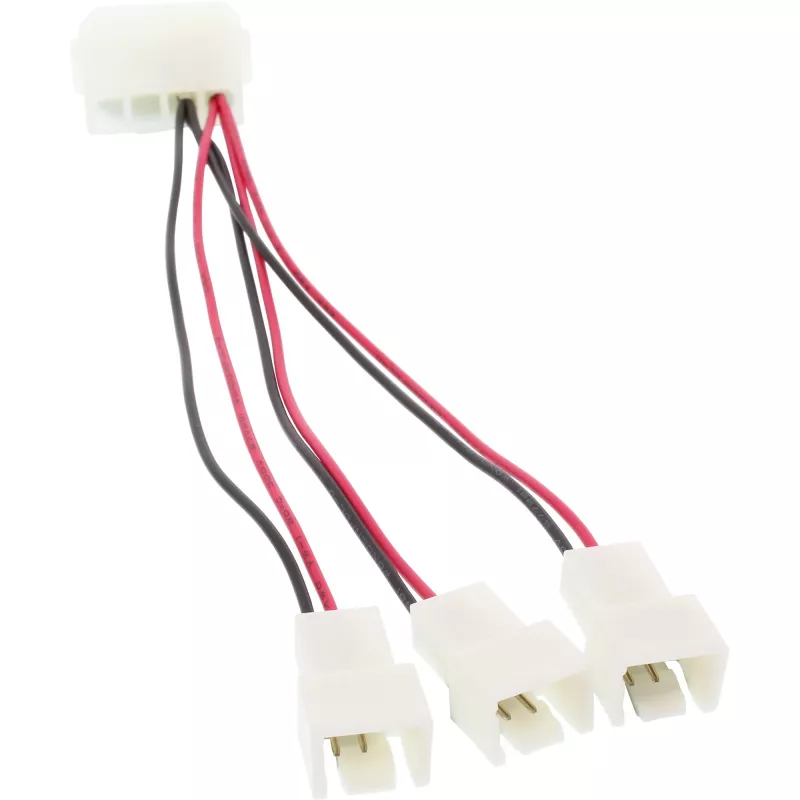 Cable adaptador para ventilador de PC InLine 12V / 5V para hasta 3 ventiladores 33005A