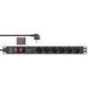 Regleta de enchufes para rack de 19 inch InLine, 6 tomas, protección contra sobretensiones y sobrecargas, interruptor