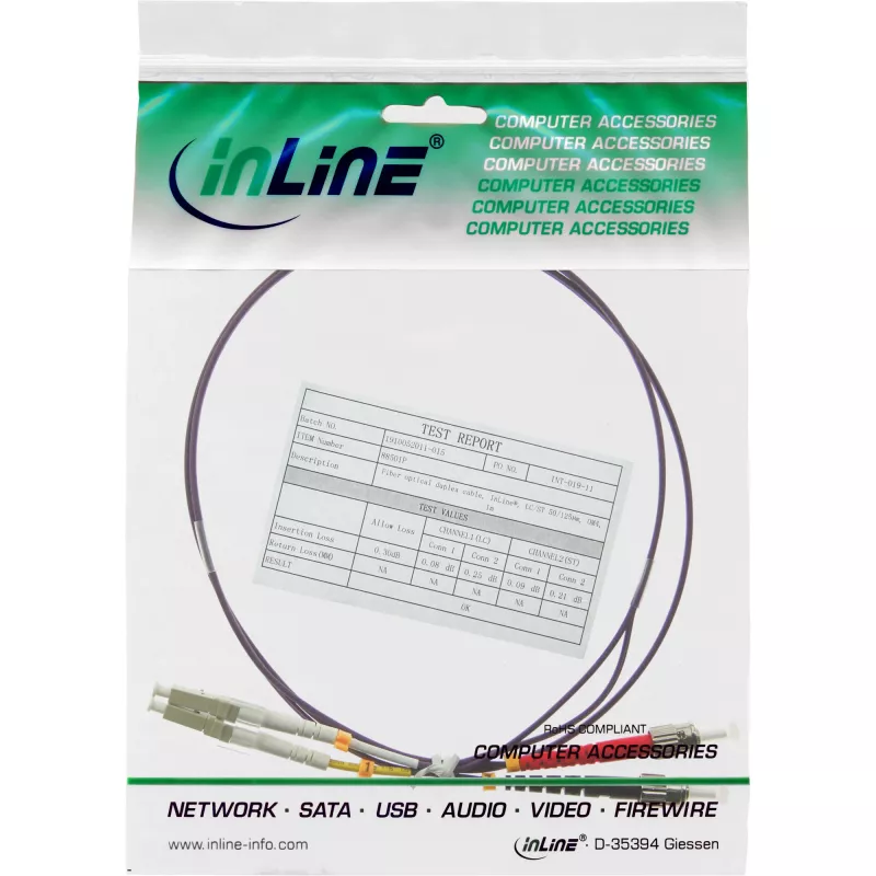 Cable de fibra óptica dúplex InLine 88505P 50/125µm OM4 5m