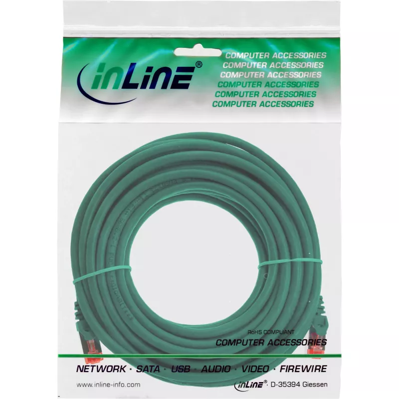 Cable de red S/FTP PiMF Cat.6 250MHz PVC cobre verde 10m InLine