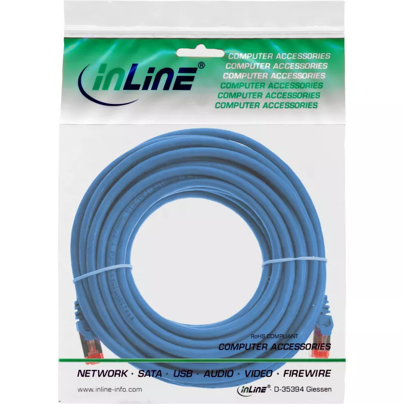 Cable de red S/FTP PiMF Cat.6 250MHz PVC cobre azul 10m InLine