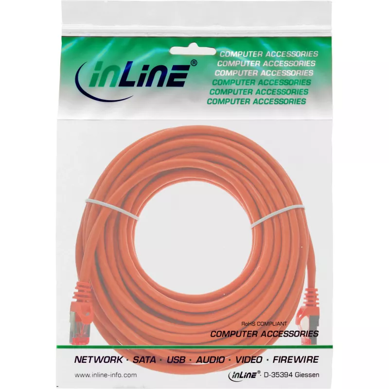 InLine Cable de red S/FTP PiMF Cat.6 250MHz PVC cobre naranja 30m