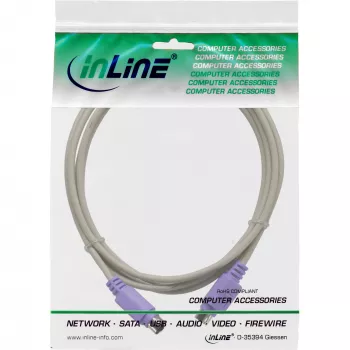 InLine Cable PS/2 conector macho/conector macho gris con conector violeta 2m