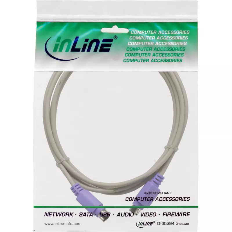 InLine Cable PS/2 conector macho/conector macho gris con conector violeta 2m