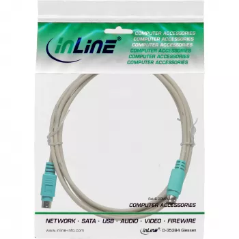 InLine Cable PS/2 conector macho/conector macho gris con conector verde 2 m