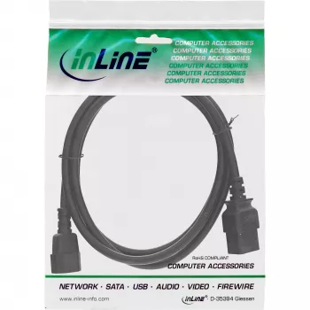 InLine Cable adaptador de alimentación, IEC-60320 C14 a C19, 3x1,5mm², máx. 10A, 0,5m