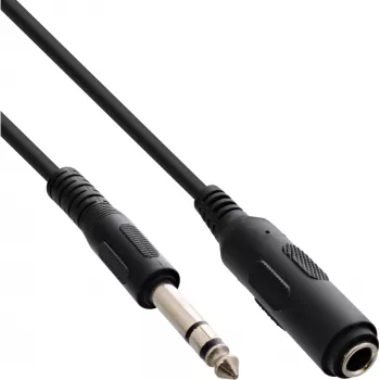 Alargador de jack 6,3 mm estéreo conector macho/conector hembra 5 m InLine 99935A