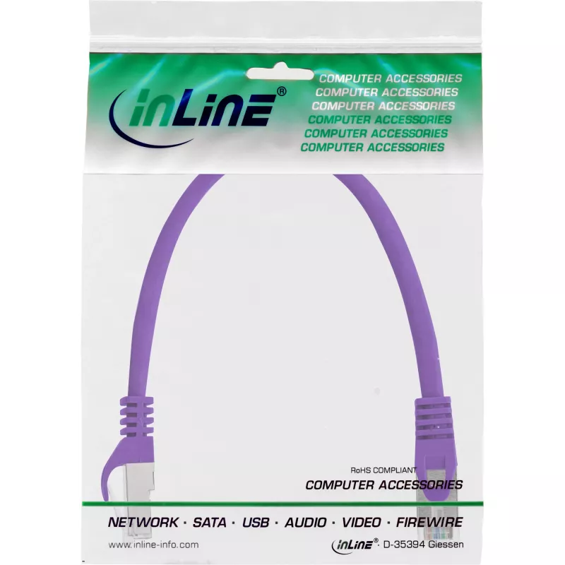 InLine Cable de red SF/UTP Cat.5e lila 0,3m