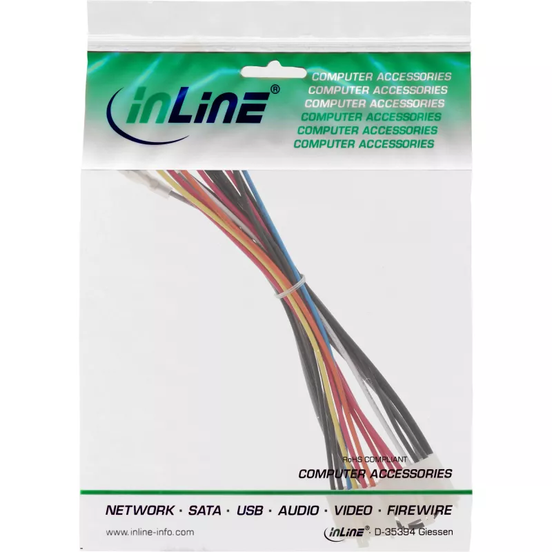 InLine Adaptador de alimentación interno 20 pines ATX-FA a placa base AT P8/P9 + interruptor 20/0,80m