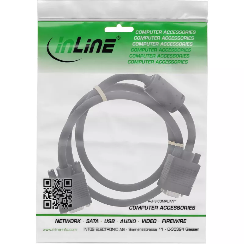 InLine Cable alargador S-VGA 15HD conector macho/conector hembra negro 2m