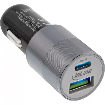 InLine cargador de coche USB fuente de alimentación Quick Charge 3.0, negro