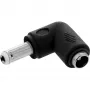 Adaptador DC InLine 5,5×2,5 mm conector acodado macho-hembra, entrada 5 V, interior, negro