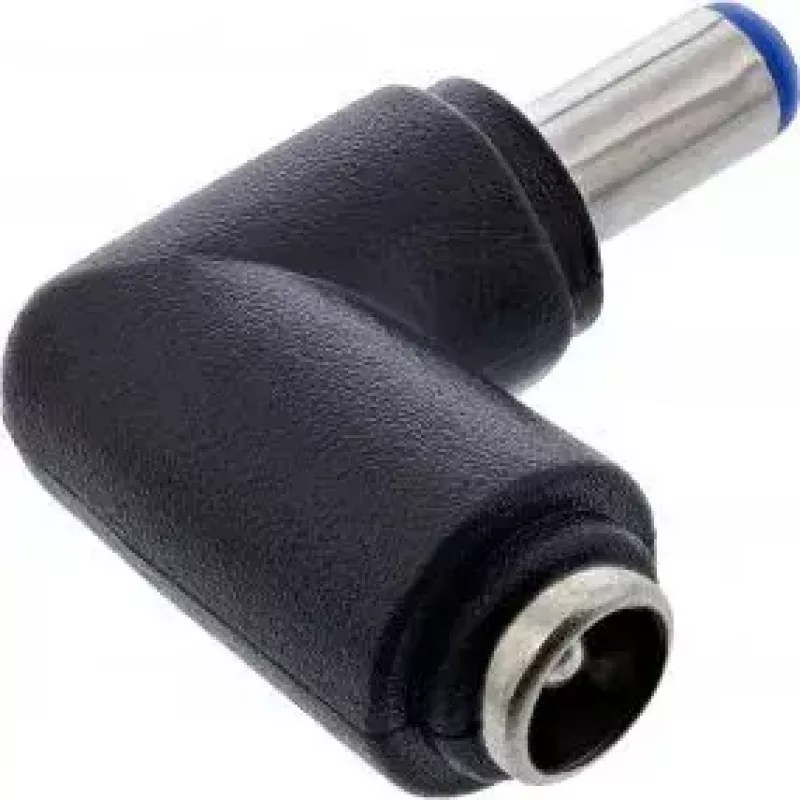 Adaptador DC InLine 5,5x2,1 mm conector DC macho/hembra acodado universal negro