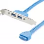 StarTech.com adaptador de 2 puertos USB 3.0 Type-A para chapa de ranura, IDC, USB 3.2 Gen 1 (3.1 Gen 1), azul, acero inoxidable, 0,5 m, CE, REACH, 500 mm