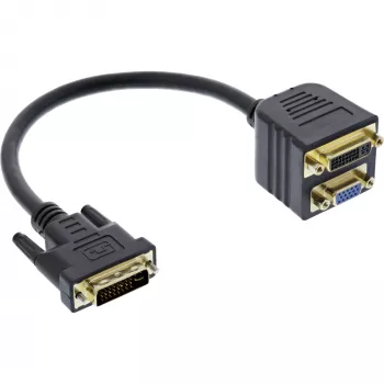 InLine cable adaptador DVI-I 17301 conector DVI-I macho / conector DVI-I hembra + conector S-VGA hembra
