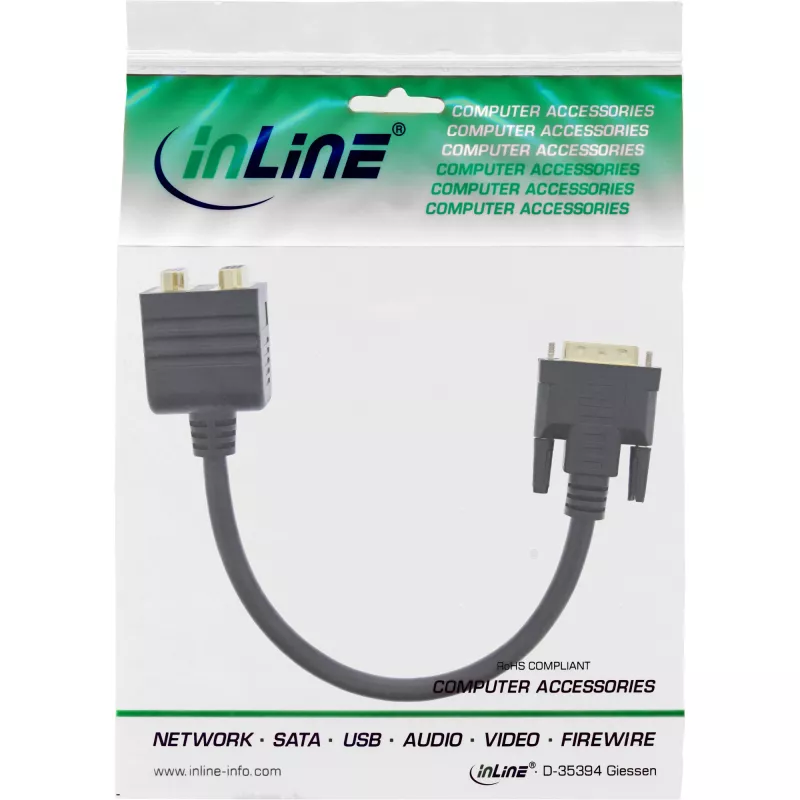 InLine cable adaptador DVI-I 17301 conector DVI-I macho / conector DVI-I hembra + conector S-VGA hembra