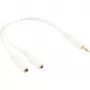 Cable en Y estéreo InLine jack 3,5 mm macho a 2 x jack 3,5 mm hembra blanco/dorado, 0,1 m
