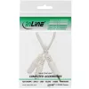 Cable en Y estéreo InLine jack 3,5 mm macho a 2 x jack 3,5 mm hembra blanco/dorado, 0,1 m