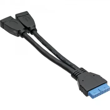 Cable adaptador USB 3.0 interno InLine 2x USB Type-A hembra / cabecera de placa base