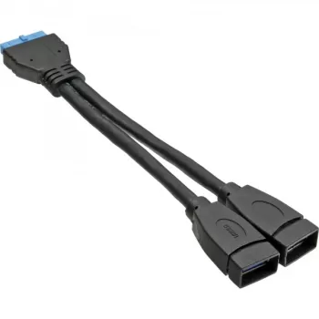 Cable adaptador USB 3.0 interno InLine 2x USB Type-A hembra / cabecera de placa base