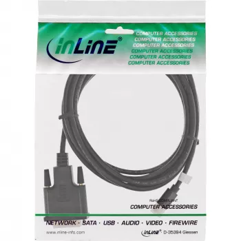 Cable InLine Mini DisplayPort macho a DVI-D 24+1 macho, negro/dorado, 0,5 m