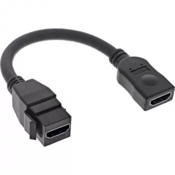 Cable adaptador HDMI Keystone InLine 4K/60Hz, HDMI A hembra/hembra, negro, 0,2 m