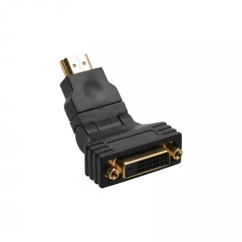 Adaptador InLine HDMI a DVI HDMI macho / 24+1 hembra en ángulo de 180° dorado