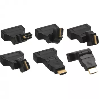 Adaptador InLine HDMI a DVI HDMI macho / 24+1 hembra en ángulo de 180° dorado
