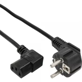 Cable de alimentación InLine, CEE 7/7 en ángulo / IEC C13 de 3 polos macho en ángulo, 1,8 m