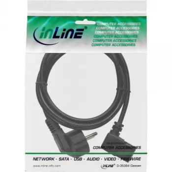Cable de alimentación InLine, CEE 7/7 en ángulo / IEC C13 de 3 polos macho en ángulo, 1,8 m