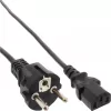 Cable de alimentación InLine, CEE 7/7 recto / IEC C13 de 3 polos macho, negro, 1,8 m