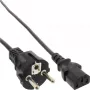 Cable de alimentación InLine, CEE 7/7 recto / IEC C13 de 3 polos macho, negro, 1,8 m