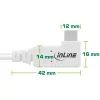 Cable USB4 InLine, USB-C, en ángulo en un lado, PD 240W, 8K60Hz, TPE, blanco, 2 m