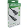 Cable USB4 InLine, USB-C, en ángulo en un lado, PD 240W, 8K60Hz, TPE, negro, 2 m