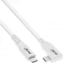 Cable USB4 InLine, USB-C, acodado en un lado, PD 240W, 8K60Hz, TPE, blanco, 1m