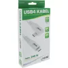 Cable USB4 InLine, USB-C, acodado en un lado, PD 240W, 8K60Hz, TPE, blanco, 0,5 m