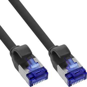 Cable de parcheo InLine fino, Cat.6A, S/FTP, TPE (LSZH) flexible, PoE, negro, 25 m