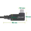 Cable USB4 InLine, USB-C, acodado en un lado, PD 240W, 8K60Hz, TPE, negro, 1,5 m