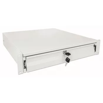 Unidad de cajón Intellinet 19 pulgadas cajón de almacenamiento 2U con cerradura 466 mm de profundidad gris