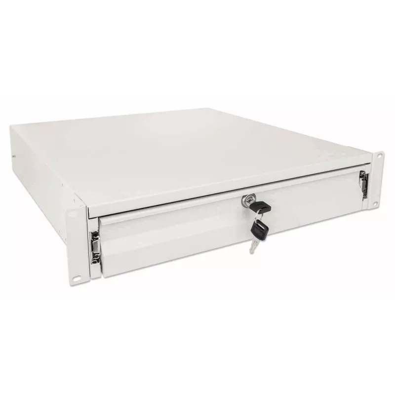 Unidad de cajón Intellinet 19 pulgadas cajón de almacenamiento 2U con cerradura 466 mm de profundidad gris