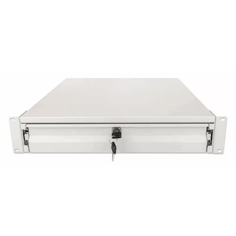 Unidad de cajón Intellinet 19 pulgadas cajón de almacenamiento 2U con cerradura 466 mm de profundidad gris