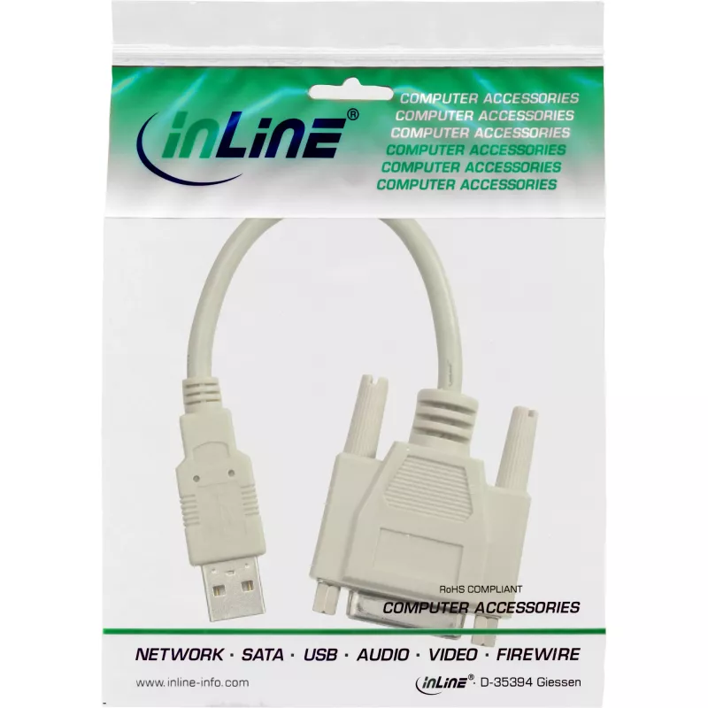 Cable adaptador USB USB Type-A conector macho DB15 conector hembra InLine 33101