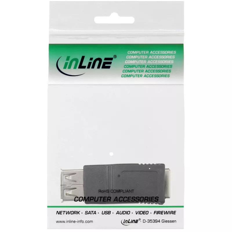 Adaptador USB 2.0 InLine 33300 Type-A conector hembra / Type-A conector hembra