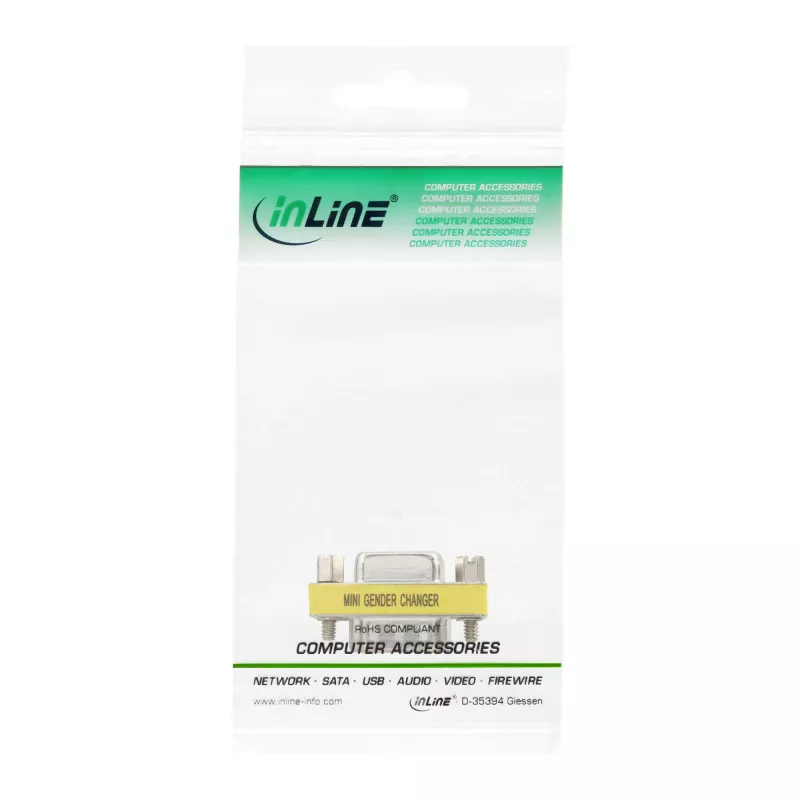 Mini adaptador InLine 15 pines HD VGA / S-VGA conector macho / conector hembra
